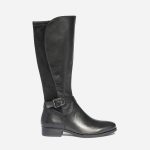 Botte plate CAPRICE noire en cuir Eram Femme | ERAM
