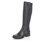 Rieker Y4510 01 Rieker Femme Y4510 01 Bottes Motardes Noires Cuir Lisse Confortables & Tendance Avec Fermeture Éclair