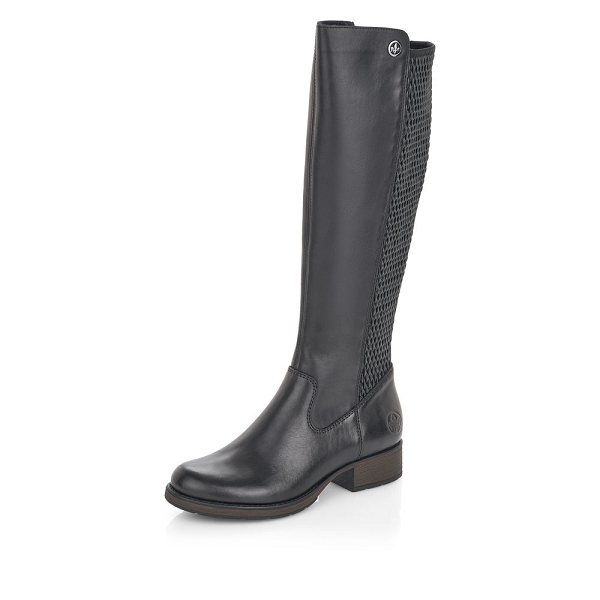 bottes-rieker-femme-062ibv-1.jpg Rieker Y4510 01 Rieker Femme Y4510 01 Bottes Motardes Noires Cuir Lisse Confortables & Tendance Avec Fermeture Éclair – Image 1