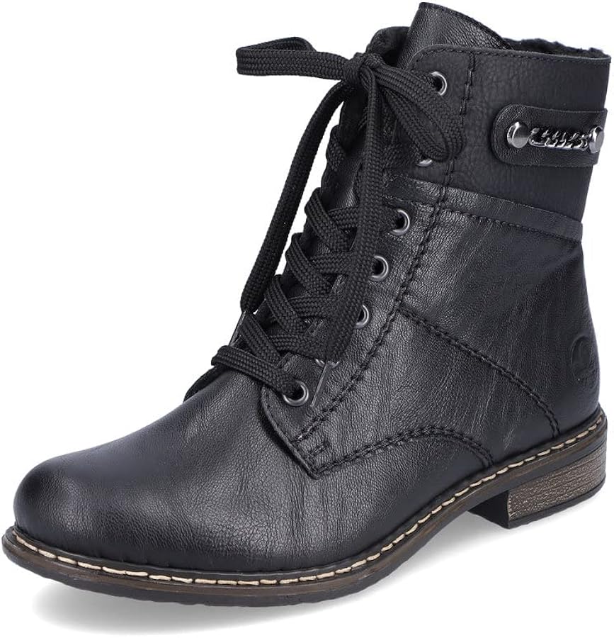 bottes-rieker-femme-124wej-1.jpg Rieker Femme Bottines 71248, Dame Bottines à Lacets,Bottes,Chukka Boot,Bottes Courtes,Bottes à Lacets,Noir (Schwarz / 00),37 EU / 4 UK : Rieker: ... – Image 1