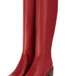 Bottes cavalière habillées femme sur mesure en cuir rouge coquelicot à semelle en cuir de 4.5 cm Florence Kooijman