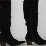 SAN MARINA Bottes Pointues Daim Plissé Noir Doublées Cuir T 37 TBE | eBay