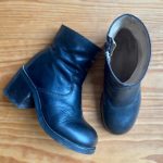 Boots en cuir noir vintage Y2K San Marina hauteur cheville à talons épais, Pointure 35/35.5 Etsy France