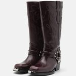 sandro Bottes de cowboy / motard bordeaux ZALANDO