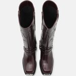 sandro Bottes de cowboy / motard bordeaux ZALANDO