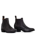Bottines santiag en cuir noir viellis Estudio bis black Santiags femme