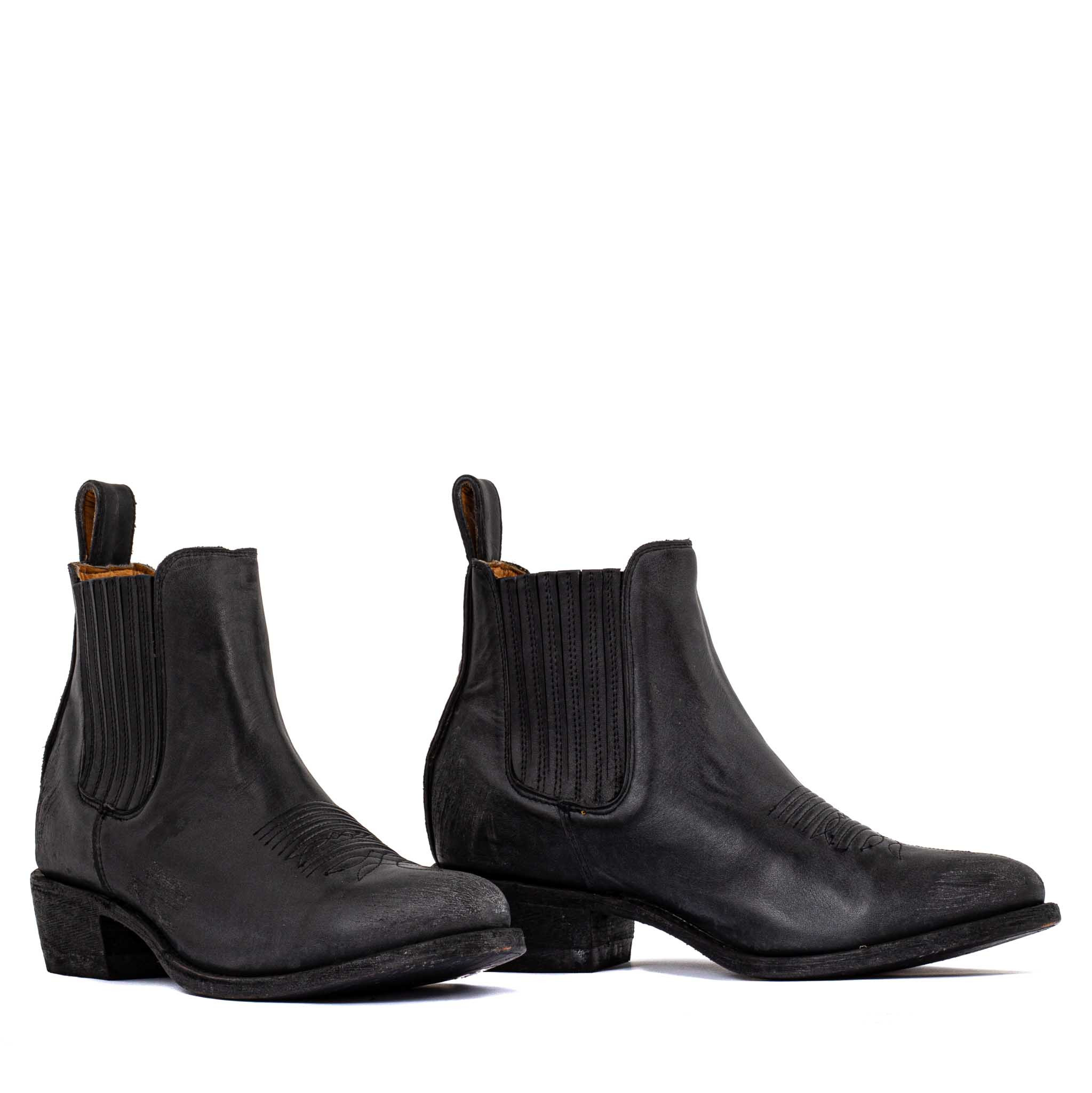 bottes-santiag-513aor-1.jpg Bottines santiag en cuir noir viellis Estudio bis black Santiags femme – Image 1