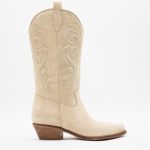 April Bottes Santiags Cuir Beige 36