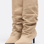 Bottes à talons amples en cuir