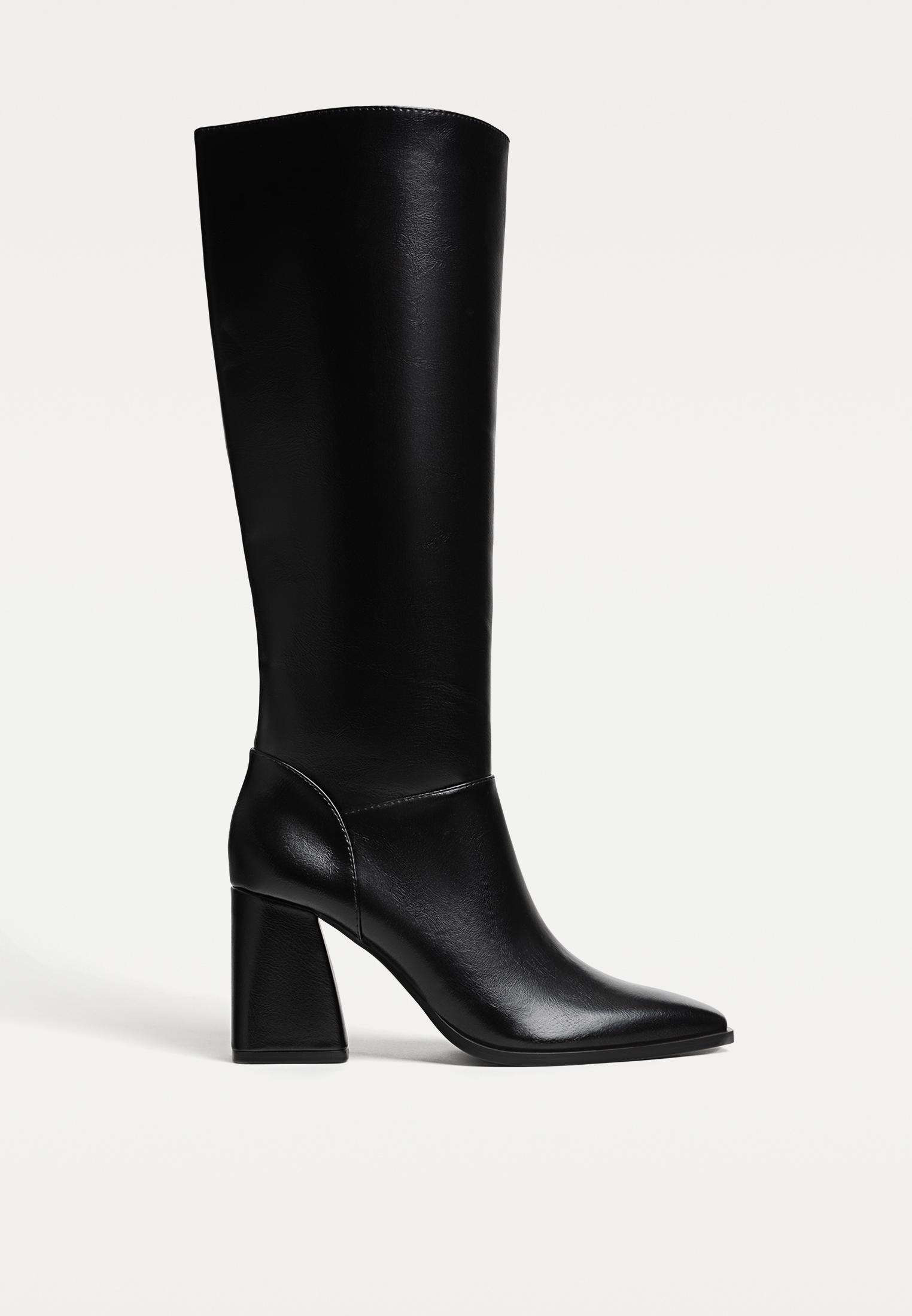 bottes-stradivarius-820nja-1.jpg Wide Fit Bottes Hautes Stradivarius Bottes Hautes à Talon Mode Femme Stradivarius France – Image 1
