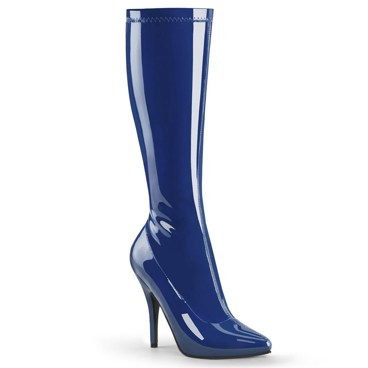 bottes-talons-aiguilles-218lbg-1.jpg Botte stretch bleue femme à talon aiguille 12 cm petite et grande taille – Image 1