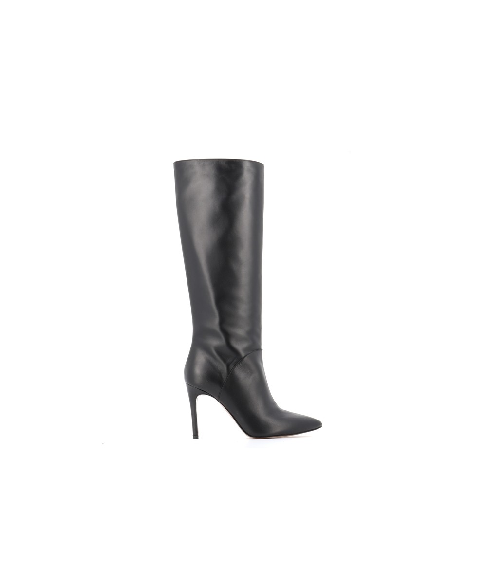 bottes-talons-aiguilles-449lif-1.jpg Botte Roma Cuir Noir à Talon Aiguille – Image 1