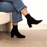 Bottine femme noire daim à talon – Élégante, chic et confortable