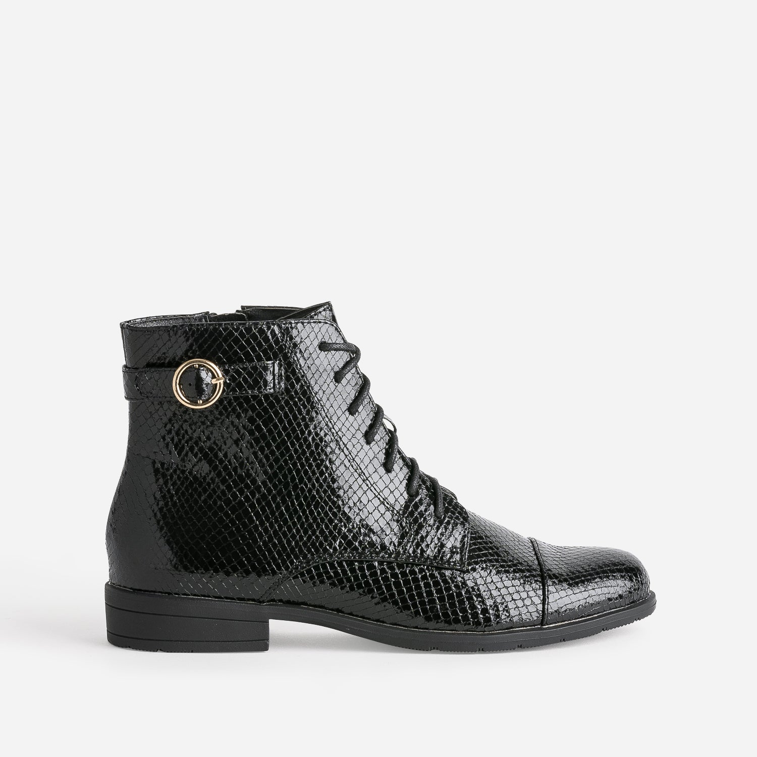 bottines-femme-plate-647mnk-1.jpg Bottine noire effet python – Image 1