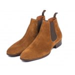 Chelsea boots homme daim marron clair fabriquées en France Crespin