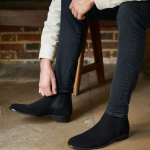 Bottines Chelsea Homme Daim – Enfiler, Panneaux élastiques, Semelle Caoutchouc, Noir Marron Bleu, 38 48 Bottes Look Vintage