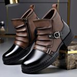 Bottines Homme – Daim Et Cuir Lisse, Antidérapantes, Confortables, Pour Travail Et Loisirs, Style Urbain
