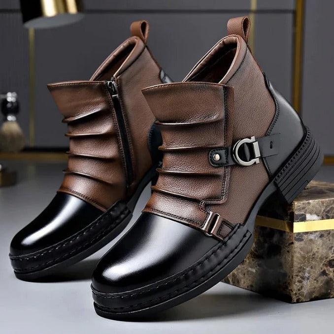 bottines-homme-daim-318cro-1.jpg Bottines Homme – Daim Et Cuir Lisse, Antidérapantes, Confortables, Pour Travail Et Loisirs, Style Urbain – Image 1