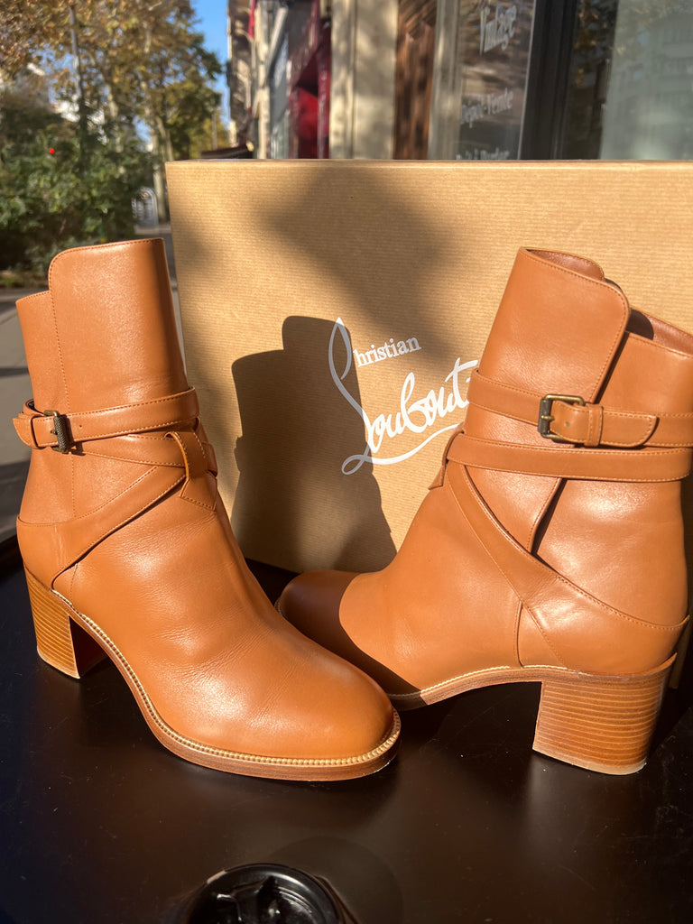 bottines-louboutin-768qvg-1.jpg Bottines Louboutin Cuir camel – Dress'Vintage – Image 1