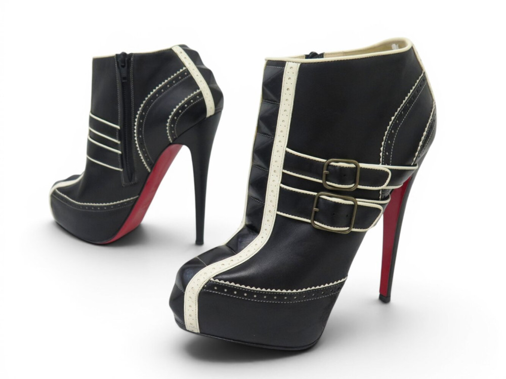 bottines-louboutin-922oql-1.jpg chaussures christian louboutin bottines bobo 38.5 cuir – Image 1