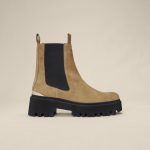 Bottines en cuir à plateforme marron pour femme | Maje
