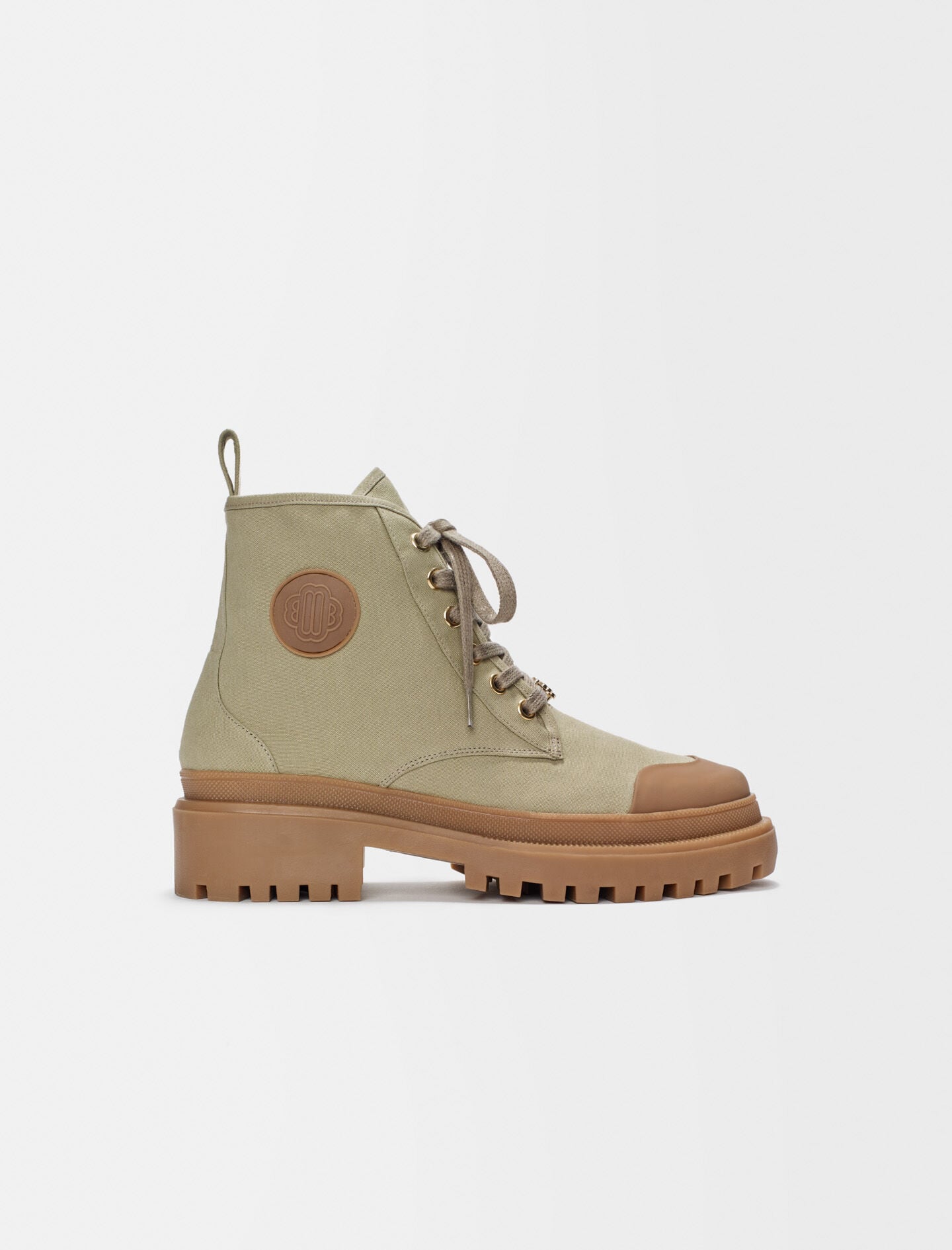 bottines-maje-955hcp-1.jpg Boots en tissus Argile pour femme | Maje – Image 1