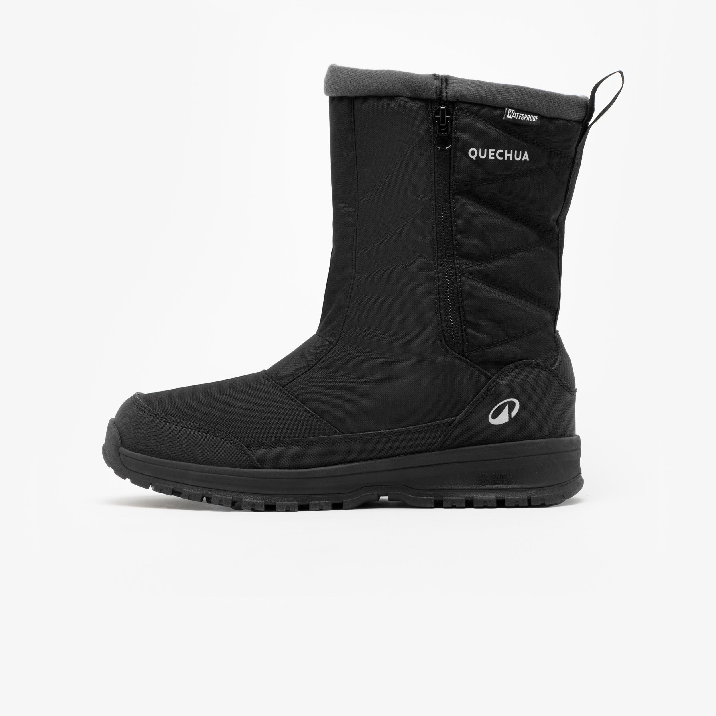 chaussure-de-neige-343hxq-1.jpg Bottes de randonnée neige imperméables homme, NH100 Haute Zip noir – Image 1
