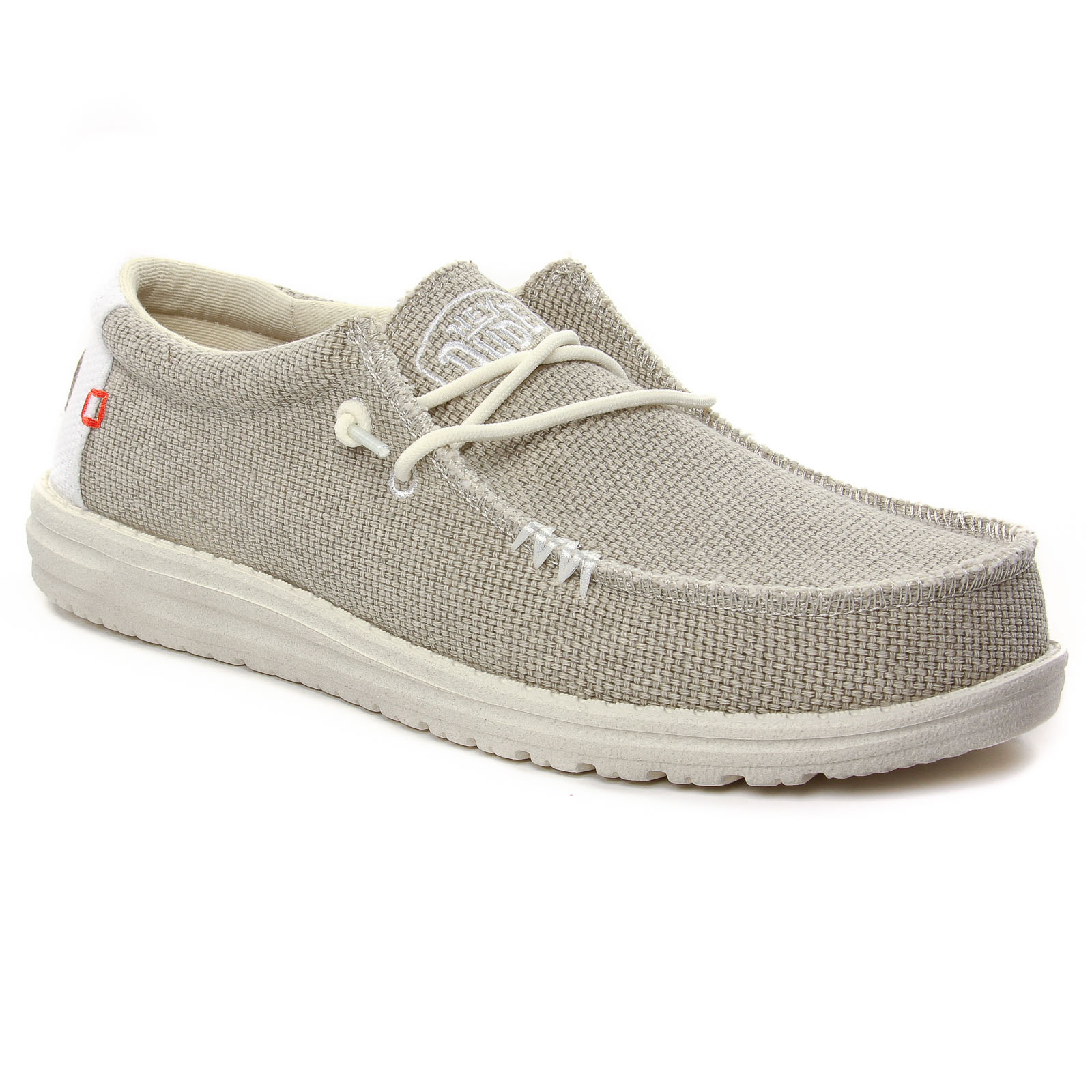 chaussure-dude-homme-045cqc-1.jpg Chaussures basses à lacets beige Hey Dude Wally Braided Beige – Image 1