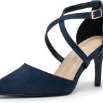 Hoefirm Escarpins Femme Talon Haut Sexy Chaussures Talon Aiguille Pumps Pointu pour Fête Mariage Soirée Suede Stiletto High Heels Bleu 37 : Amazon.fr: Mode