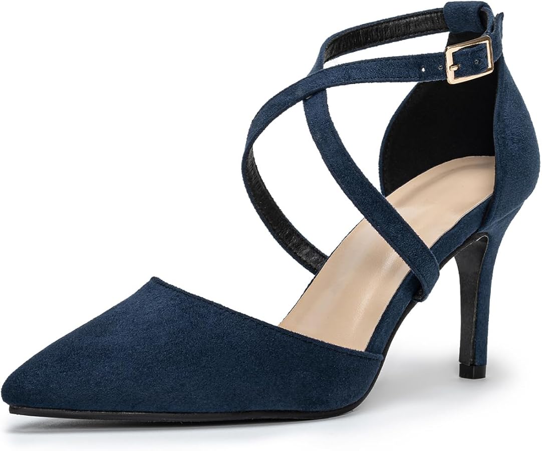chaussure-femme-talon-235cmy-1.jpg Hoefirm Escarpins Femme Talon Haut Sexy Chaussures Talon Aiguille Pumps Pointu pour Fête Mariage Soirée Suede Stiletto High Heels Bleu 37 : Amazon.fr: Mode – Image 1