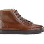 Sneakers montantes homme cuir Châtaigne Foncé Patiné Hawthorne | Bexley