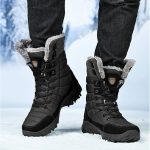 Bottes De Neige pour Hommes Hiver Imperméable À l'eau Chaude Botte De Neige Antidérapante Haute