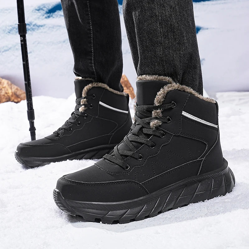 chaussure-neige-homme-979txb-1.jpg Bottes de Neige Chaudes pour Hommes Chaussures de Trekking et Randonnée Hiver – Image 1