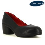 CHAUSSURE ESCARPIN DE SECURITE FEMME A TALON EN CUIR NOIR