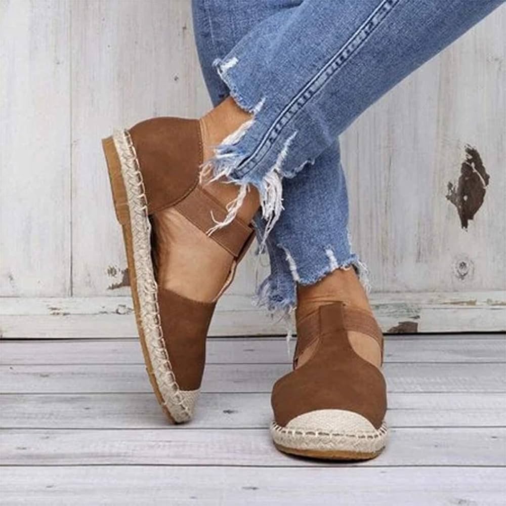 chaussures-ete-256sqe-1.jpg Sandales de Mode d'été pour Femmes, plaques à Bout fermé, Chaussures en Toile, Chaussures de Marche décontractées, Loisirs Confortables, extérieur, ... – Image 1