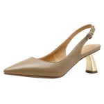 PTKG Escarpins Femme Petit Talon Slingback Bout Pointu Sandale Stilettos Pointue Chaussures À Talons Femme Soiree Mariage 5Cm High Heels,Apricot,37EU ...