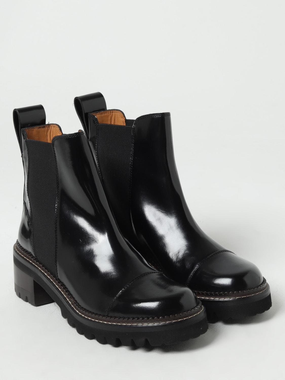 chloe-bottes-551huh-1.jpg Bottines Mallory See by Chloé en cuir brossé Noir – Image 1