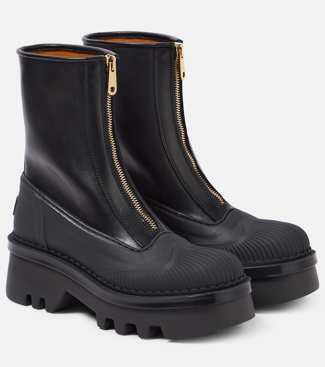 chloe-bottes-713xwh-1.jpg Bottines Raina en cuir en noir – Chloe | Mytheresa – Image 1