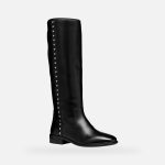 Geox® ELIEBETH FEMME: Bottes hautes en daim Noir | Geox ®