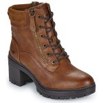 Mustang 1409506 Cognac Livraison Gratuite | Spartoo ! Chaussures Bottine Femme 56,95 €