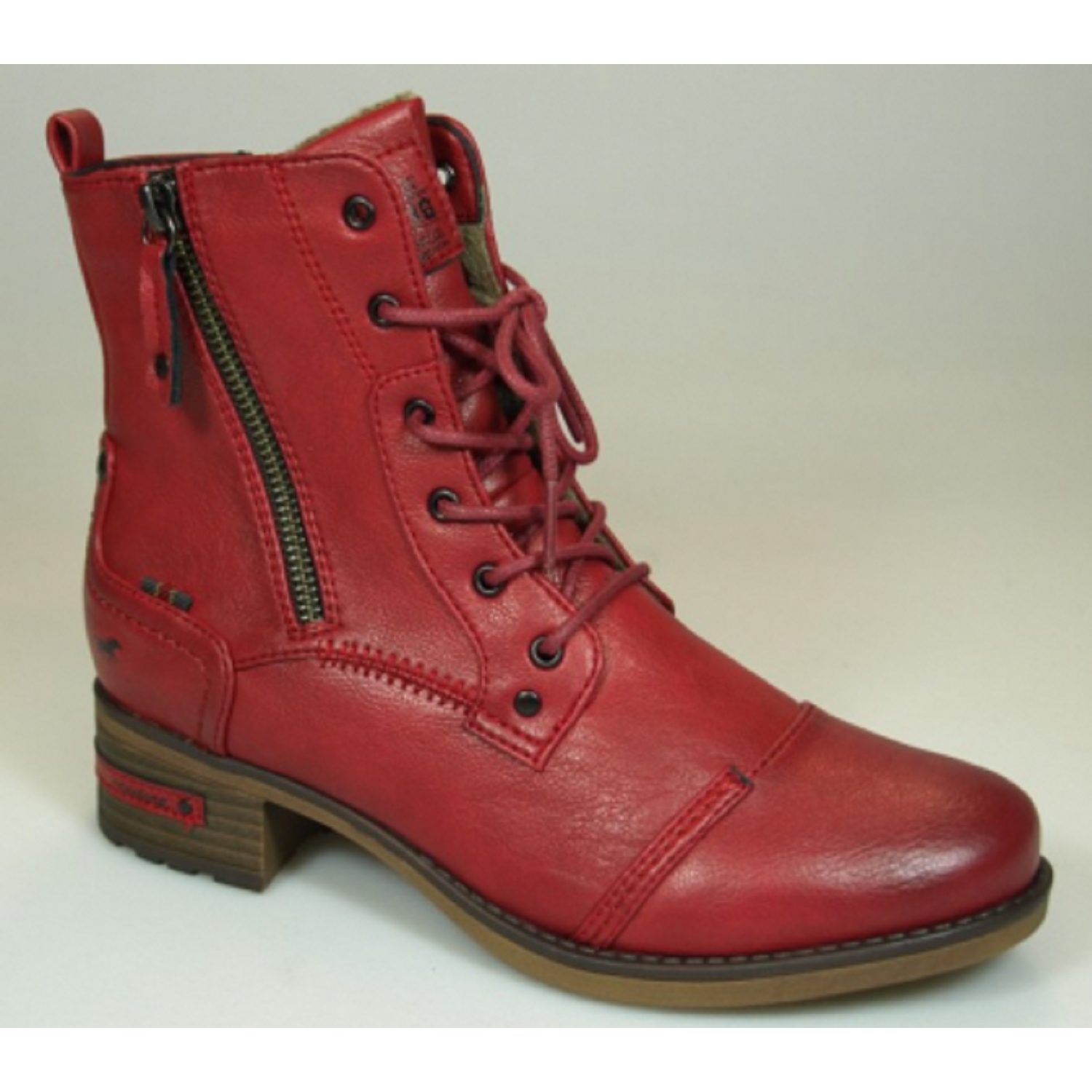 mustang-bottines-femme-934aah-1.jpg Hugues De Lille| Mustang boots 1229513 rouge femme – Image 1