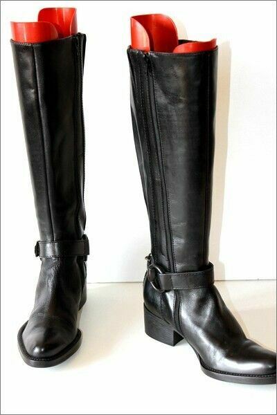 san-marina-bottes-028ytf-1.jpg SAN MARINA Bottes Cuir Noir Doublées Cuir Style Cavalière T 36 ETAT NEUF | eBay – Image 1