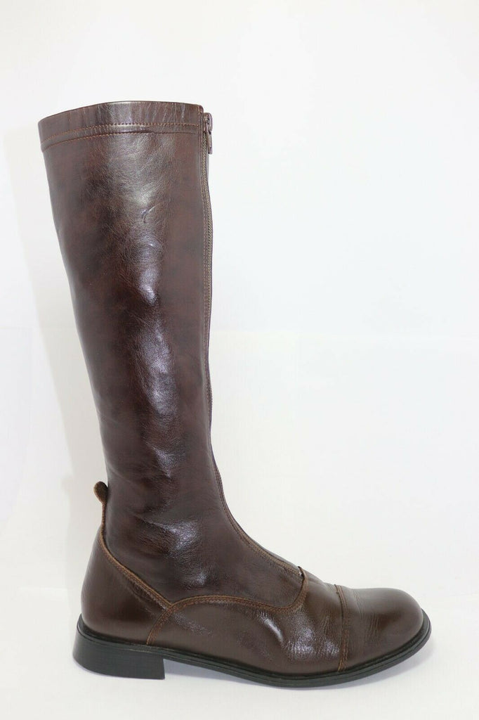 san-marina-bottes-203lwx-1.jpg Bottes Marron Bottes Femme Cuir San Marina SAN MARINA Bottes Cuir Marron T38 TBE – Mellemauryne – Image 1