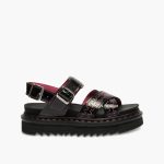 Sandales plateforme Dr. Martens Voss II en cuir verni noir | Femme | NEON Canada